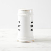 Black Text World's Best Gramps Geschenke Bierglas (Mittel)
