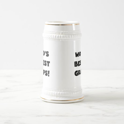 Black Text World's Best Gramps Geschenke Bierglas (Mittel)