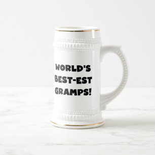 Black Text World's Best Gramps Geschenke Bierglas