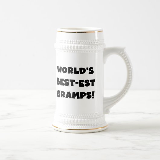 Black Text World's Best Gramps Geschenke Bierglas (Rechts)