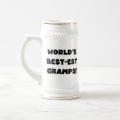 Black Text World's Best Gramps Geschenke Bierglas (Links)