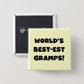 Black Text World's Best Gramps Geschenke Button (Vorne & Hinten)