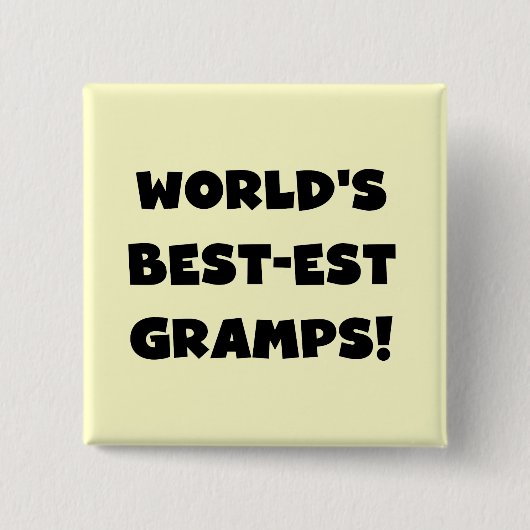Black Text World's Best Gramps Geschenke Button (Vorderseite)