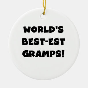 Black Text World's Best Gramps Geschenke Keramikornament