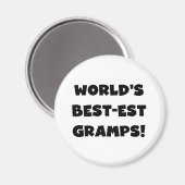 Black Text World's Best Gramps Geschenke Magnet (Vorderseite/Rückseite)
