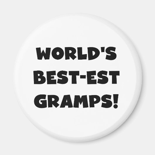 Black Text World's Best Gramps Geschenke Magnet (Vorne)