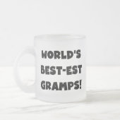 Black Text World's Best Gramps Geschenke Mattglastasse (Links)