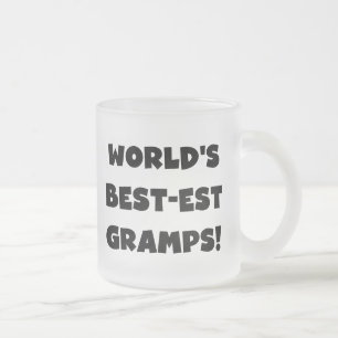 Black Text World's Best Gramps Geschenke Mattglastasse