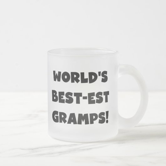 Black Text World's Best Gramps Geschenke Mattglastasse (Rechts)