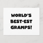 Black Text World's Best Gramps Geschenke Postkarte (Vorderseite)