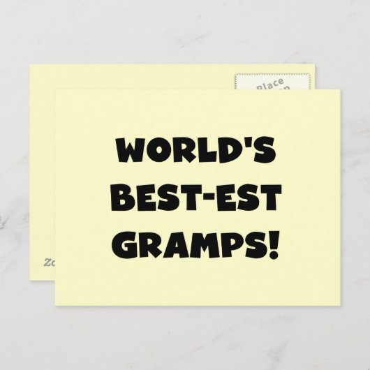 Black Text World's Best Gramps Geschenke Postkarte (Vorne/Hinten)