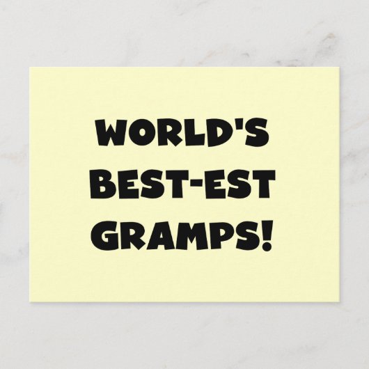 Black Text World's Best Gramps Geschenke Postkarte (Vorderseite)