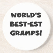Black Text World's Best Gramps Geschenke Untersetzer (Vorne)