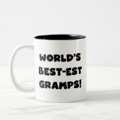 Black Text World's Best Gramps Geschenke Zweifarbige Tasse (Links)