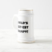 Black Text World's Best Grampy Geschenke Bierglas (Vorderseite Links)