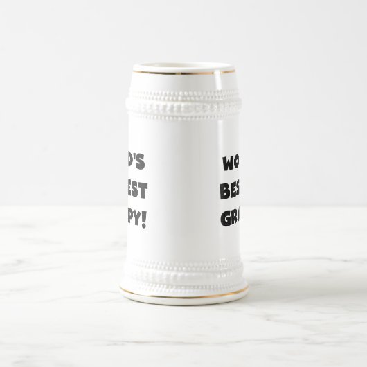 Black Text World's Best Grampy Geschenke Bierglas (Mittel)