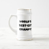Black Text World's Best Grampy Geschenke Bierglas (Links)