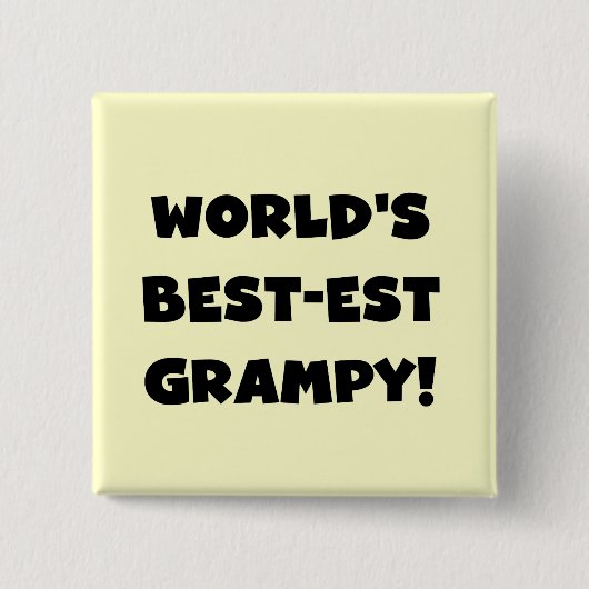 Black Text World's Best Grampy Geschenke Button (Vorderseite)