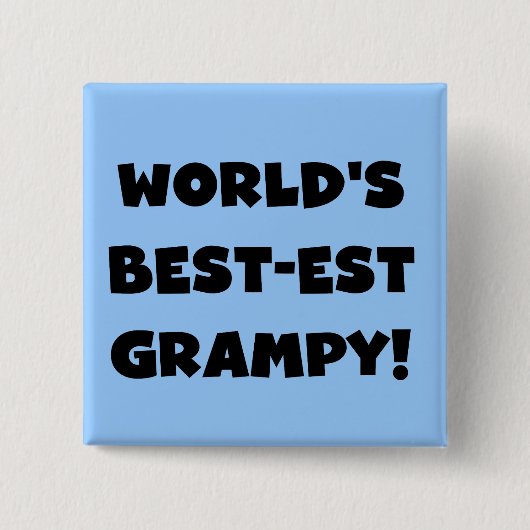 Black Text World's Best Grampy Geschenke Button (Vorderseite)