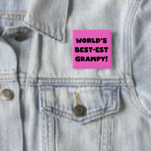 Black Text World's Best Grampy Geschenke Button (Beispiel)