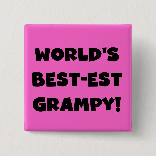 Black Text World's Best Grampy Geschenke Button (Vorderseite)