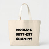 Black Text World's Best Grampy Geschenke Jumbo Stoffbeutel (Vorne)