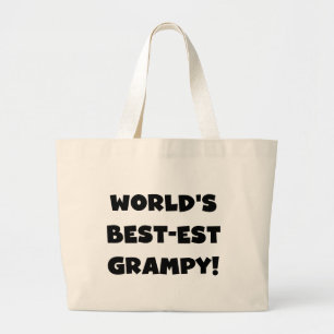 Black Text World's Best Grampy Geschenke Jumbo Stoffbeutel