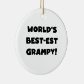 Black Text World's Best Grampy Geschenke Keramikornament (Rechts)