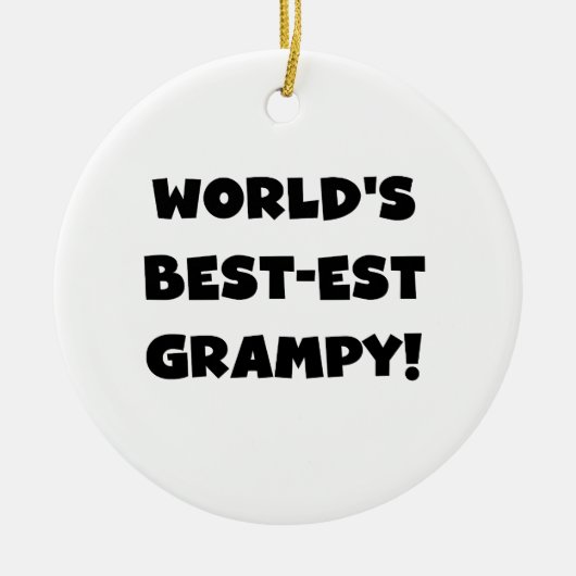 Black Text World's Best Grampy Geschenke Keramikornament (Vorne)