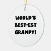 Black Text World's Best Grampy Geschenke Keramikornament (Links)
