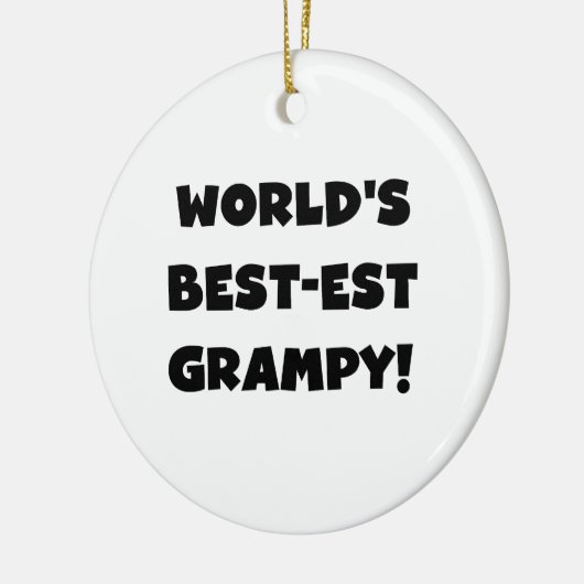 Black Text World's Best Grampy Geschenke Keramikornament (Links)