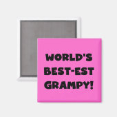 Black Text World's Best Grampy Geschenke Magnet (Vorderseite/Rückseite)