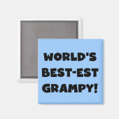 Black Text World's Best Grampy Geschenke Magnet (Vorderseite/Rückseite)