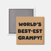 Black Text World's Best Grampy Geschenke Magnet (Vorderseite/Rückseite)