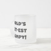 Black Text World's Best Grampy Geschenke Mattglastasse (Vorderseite Links)
