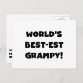 Black Text World's Best Grampy Geschenke Postkarte (Vorne/Hinten)