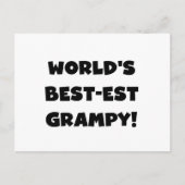 Black Text World's Best Grampy Geschenke Postkarte (Vorderseite)