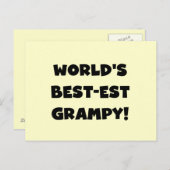 Black Text World's Best Grampy Geschenke Postkarte (Vorne/Hinten)