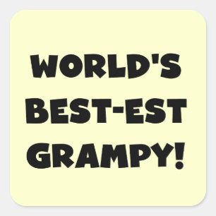Black Text World's Best Grampy Geschenke Quadratischer Aufkleber