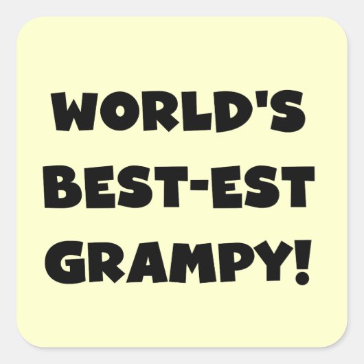 Black Text World's Best Grampy Geschenke Quadratischer Aufkleber (Vorderseite)