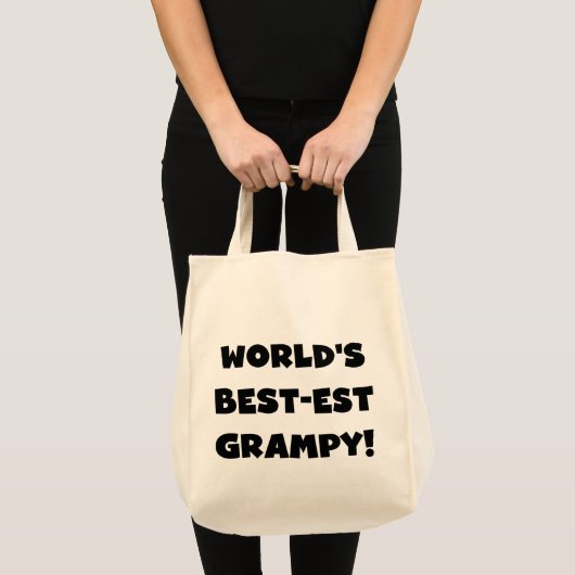 Black Text World's Best Grampy Geschenke Tragetasche (Vorderseite (Produkt))
