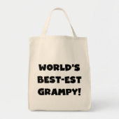Black Text World's Best Grampy Geschenke Tragetasche (Vorne)