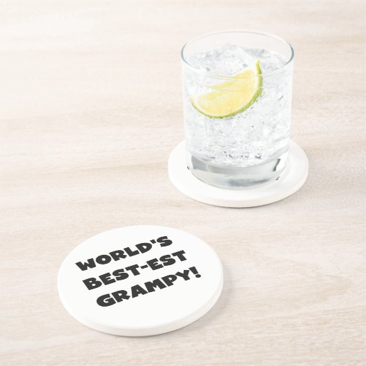 Black Text World's Best Grampy Geschenke Untersetzer (Seite)