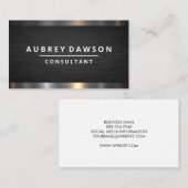 Black Texture Steel Metal Trim Business Card Visitenkarte (Vorne/Hinten)