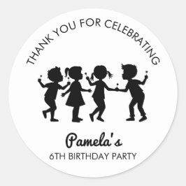 Black Thank You Cupcake Birthday Party Sticker