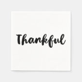 Black "Thankful" Erntedank Dinner Party Serviette (Vorderseite)