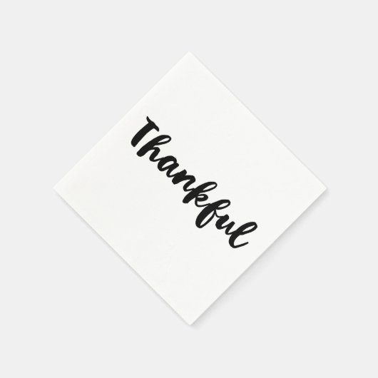 Black "Thankful" Erntedank Dinner Party Serviette (Ecke)