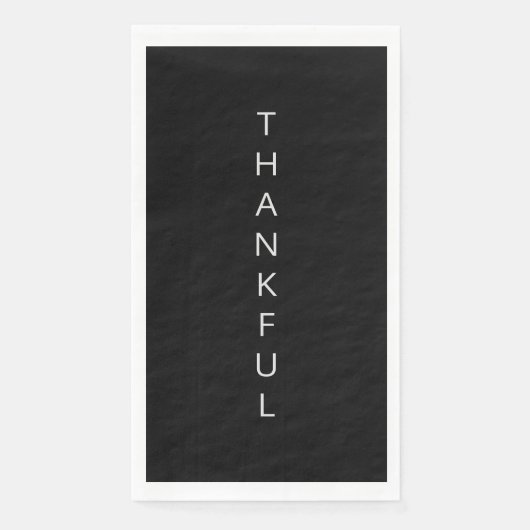 Black Thankful Napkin Serviette (Vorderseite)