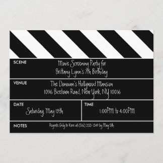 Black That ist eine Wrap Movie Clapper Geburtstags Einladung