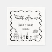 Black That's Amore Engagement Party Serviette (Vorderseite)